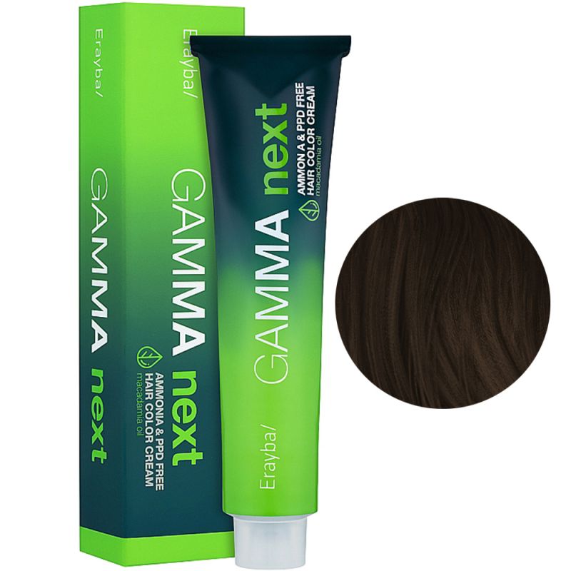Крем-фарба для волосся безаміачна Erayba Gamma Next 6.10 (попелястий темно-русявий) 100 мл