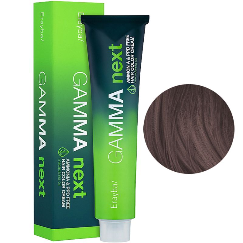 Крем-фарба для волосся безаміачна Erayba Gamma Next 7.32 (переливчастий бежевий русявий) 100 мл