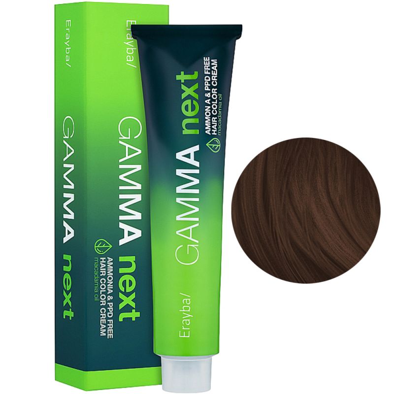 Крем-фарба для волосся безаміачна Erayba Gamma Next 7.60 (коричневий русявий) 100 мл