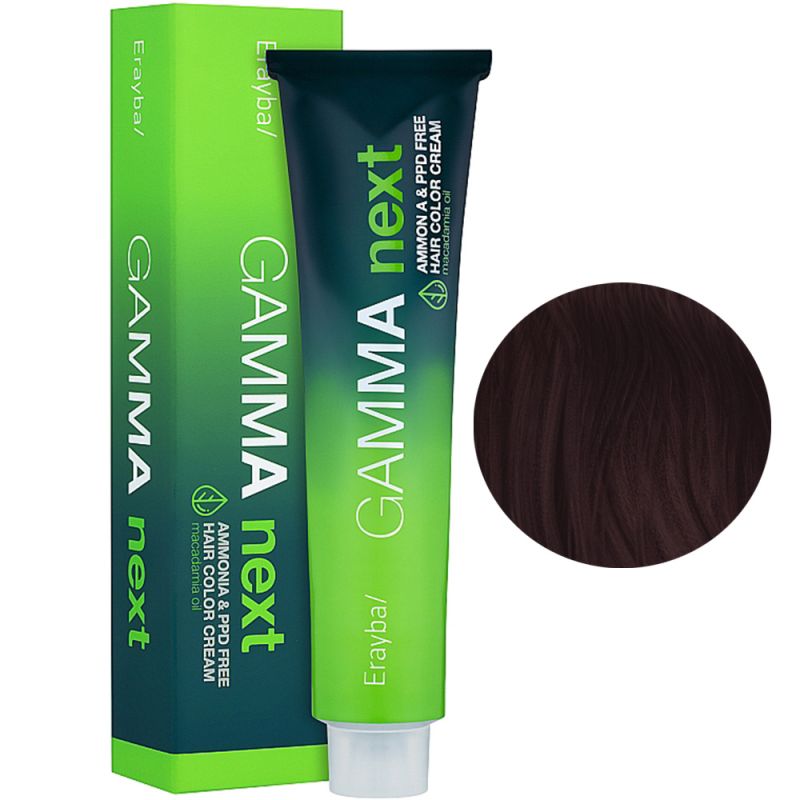 Крем-фарба для волосся безаміачна Erayba Gamma Next 7.65 (коричневий махагон русявий) 100 мл
