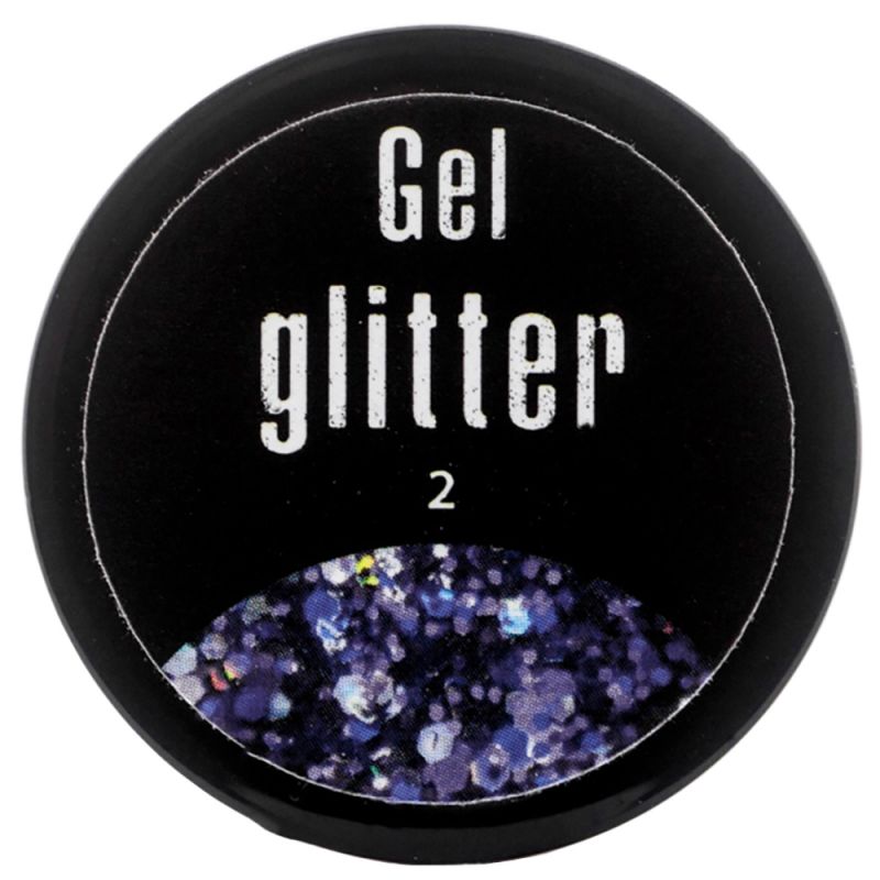 Гель-глиттер FRC French Gel Glitter №02 (темно-фиолетовый) 5 г