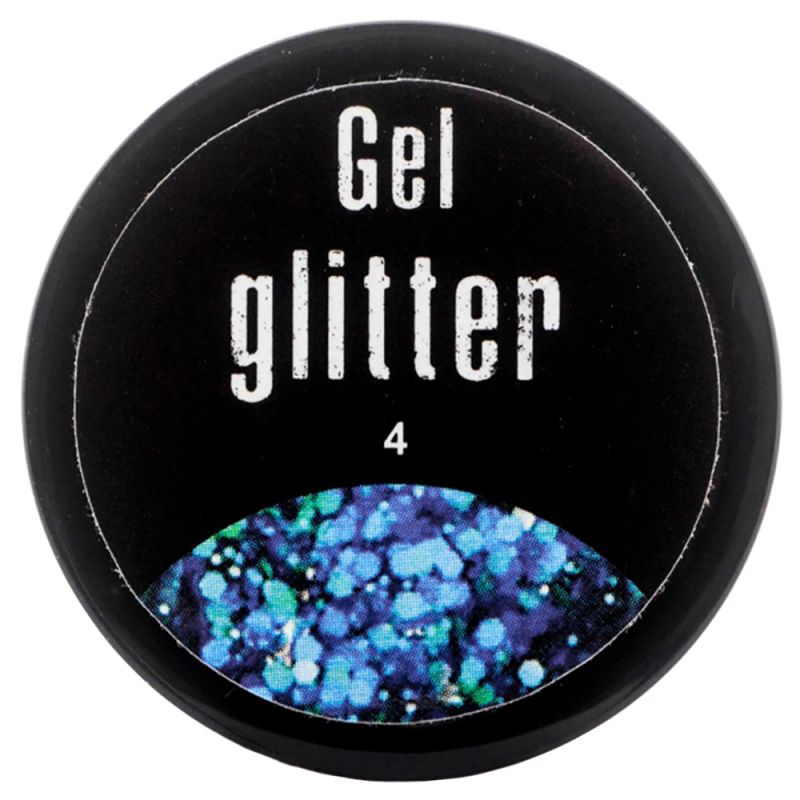Гель-глиттер FRC French Gel Glitter №04 (сине-бирюзовый) 5 г