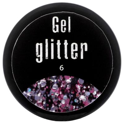 Гель-глиттер FRC French Gel Glitter №06 (розово-фиолетовый) 5 г