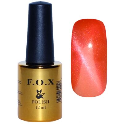 Гель-лак F.O.X Gel Polish Сat Eye №020 (красно-оранжевый, кошачий глаз) 12 мл