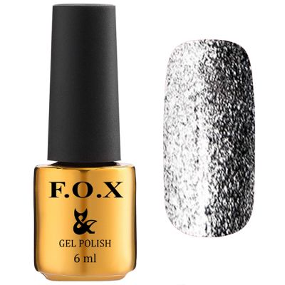 Гель-лак F.O.X Gel Polish Gold Brilliance №001 (серебристый с блестками) 6 мл