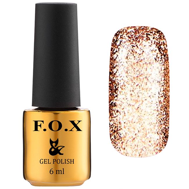 Гель-лак F.O.X Gel Polish Gold Brilliance №005 (розовое золото с блестками) 6 мл