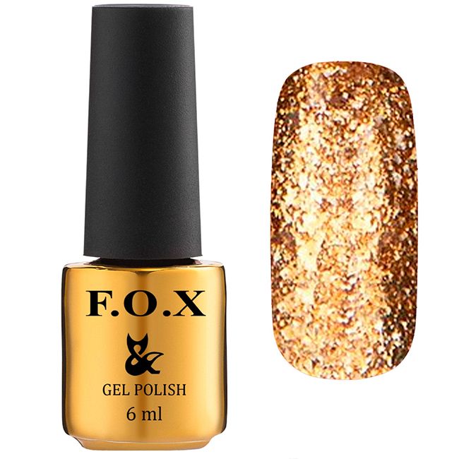 Гель-лак F.O.X Gel Polish Gold Brilliance №006 (золотой с блестками) 6 мл
