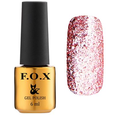 Гель-лак F.O.X Gel Polish Gold Brilliance №008 (світло-рожевий з блискітками) 6 мл