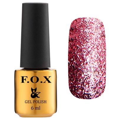 Гель-лак F.O.X Gel Polish Gold Brilliance №012 (темно-рожевий з блискітками) 6 мл