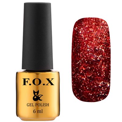 Гель-лак F.O.X Gel Polish Gold Brilliance №014 (красный с блестками) 6 мл