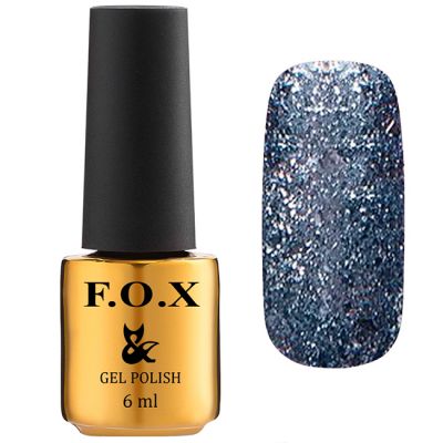 Гель-лак F.O.X Gel Polish Gold Brilliance №017 (серо-синий с блестками) 6 мл