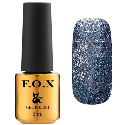 Гель-лак F.O.X Gel Polish Gold Brilliance №018 (світлий димчасто-синій з блискітками) 6 мл