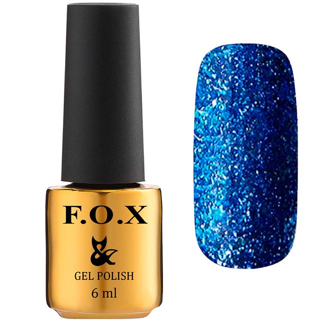 Гель-лак F.O.X Gel Polish Gold Brilliance №020 (синій з блискітками) 6 мл