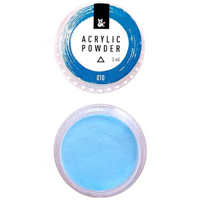 Пудра акрилова F.O.X Acrylic Powder №10 Блакитна 3 мл