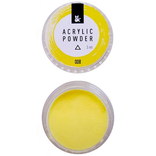 Пудра акриловая F.O.X Acrylic Powder №8 Желтая 3 мл