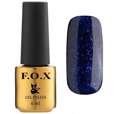 Гель-лак F.O.X Gel Polish Galaxy Collection №539 Плутон (темно-синий с синими блестками) 6 мл