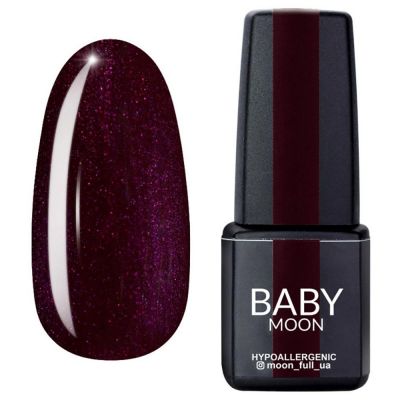 Гель-лак Baby Moon Burgundy №008 (баклажановий з мікроблиском) 6 мл