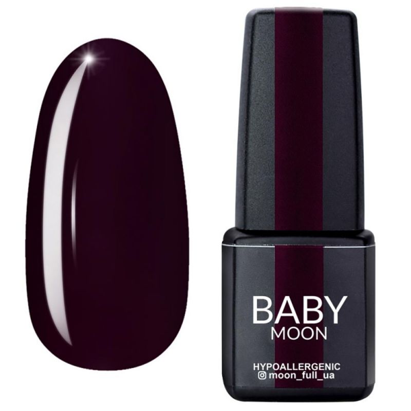 Гель-лак Baby Moon Burgundy №010 (темно-брусничний, емаль) 6 мл