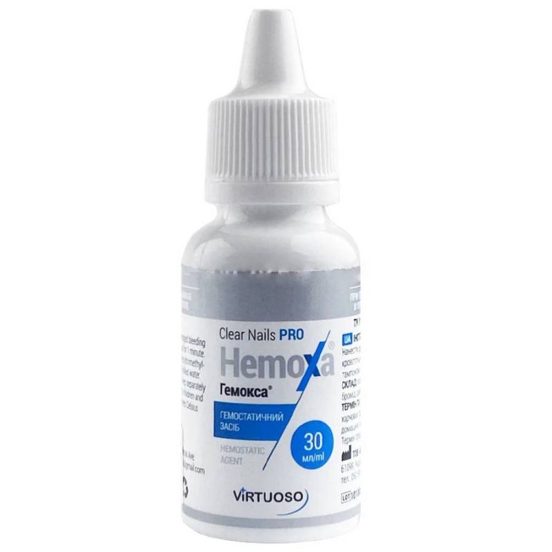 Кровоостанавливающая жидкость Virtuoso Hemoxa Clear Nails Pro 30 мл