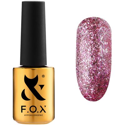 Гель-лак F.O.X Gel Polish Hangover №003 (рожевий з блискучою слюдою) 7 мл