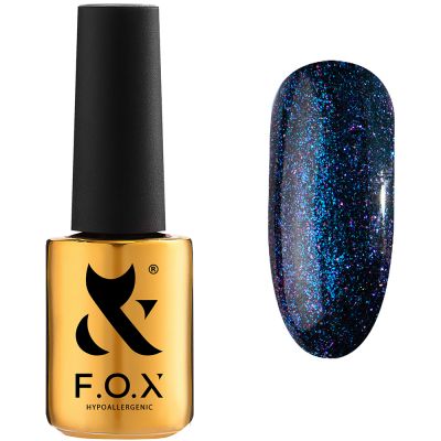 Гель-лак F.O.X Gel Polish Hangover №004 (синий с розово-бирюзовым шиммером) 7 мл