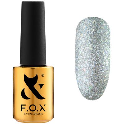 Гель-лак F.O.X Gel Polish Hangover №006 (серебро с голографическим шиммером) 7 мл