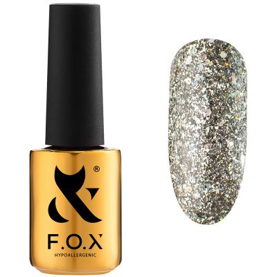 Гель-лак F.O.X Gel Polish Hangover №007 (темное серебро со слюдой) 7 мл