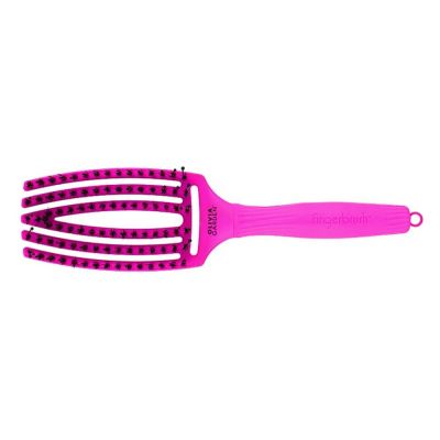 Щітка для укладання Olivia Garden Finger Brush Combo Boar & Nylon Think Pink Neon Purple