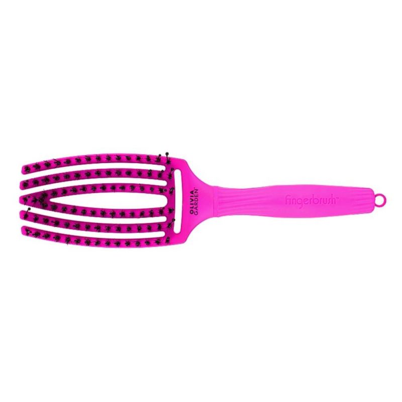 Щетка для укладки Olivia Garden Finger Brush Combo Boar & Nylon Think Pink Neon Purple