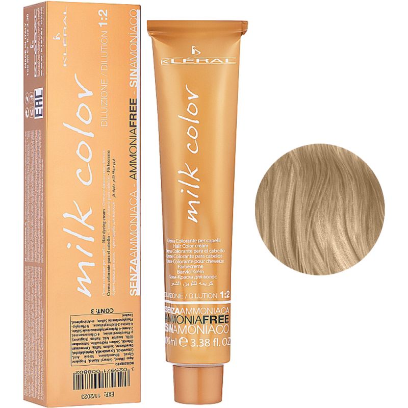 Безаммиачная крем-краска для волос Kleral System Milk Color 11.0 (экстра платиновый блонд) 100 мл