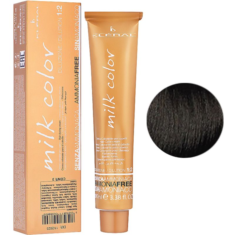 Безаміачна крем-фарба для волосся Kleral System Milk Color 5.17 (світлий шатен) 100 мл