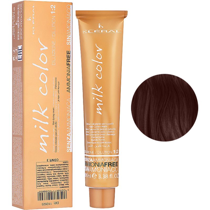 Безаміачна крем-фарба для волосся Kleral System Milk Color 5.9 (світло-коричневий шоколад) 100 мл