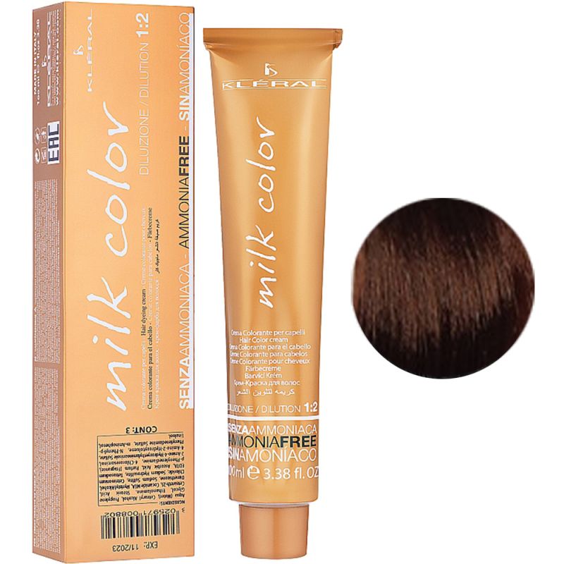 Безаміачна крем-фарба для волосся Kleral System Milk Color 6.45 (темно-русявий мідний червоне дерево) 100 мл