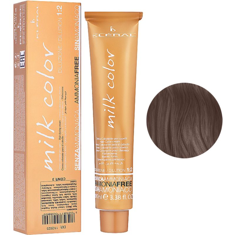 Безаміачна крем-фарба для волосся Kleral System Milk Color 7.1 (попелястий русявий) 100 мл