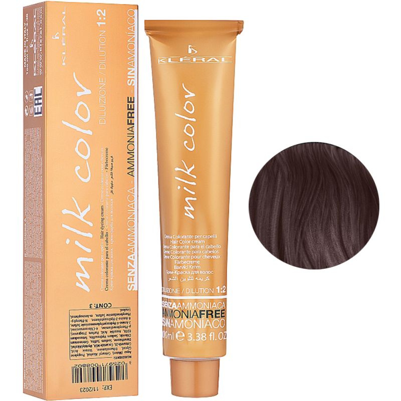 Безаміачна крем-фарба для волосся Kleral System Milk Color 7.17 (русявий попелясто-фіолетовий) 100 мл