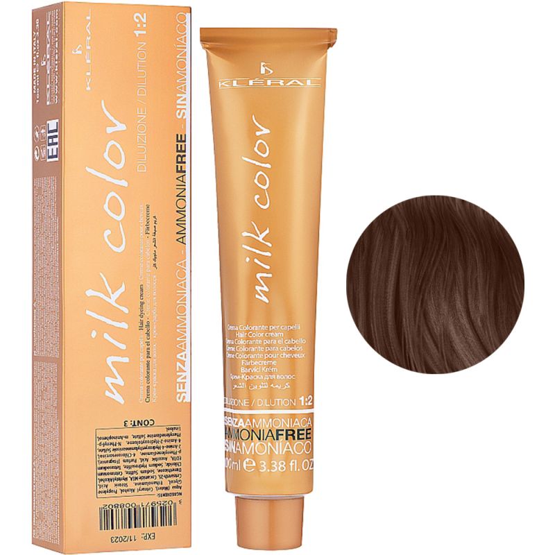 Безаммиачная крем-краска для волос Kleral System Milk Color 7.31 (русый золотистый пепельный) 100 мл
