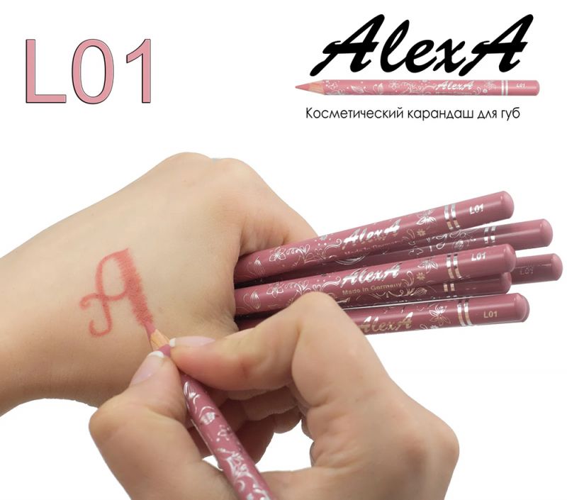 Олівець для губ AlexA Lip Pencil L01 (холодний рожевий)