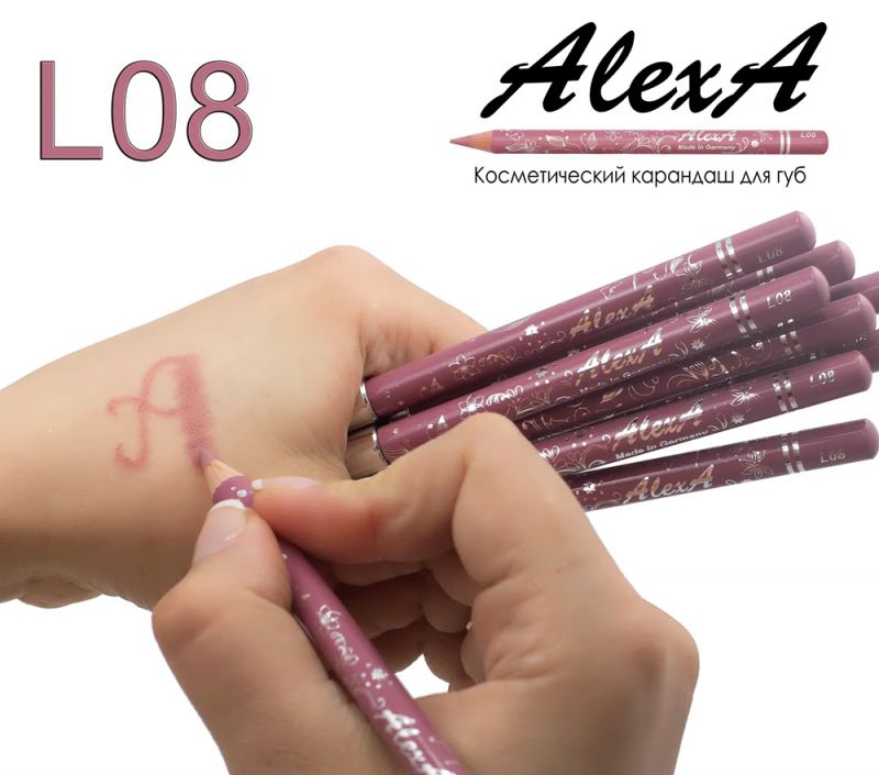 Олівець для губ AlexA Lip Pencil L08 (лавандово-рожевий)