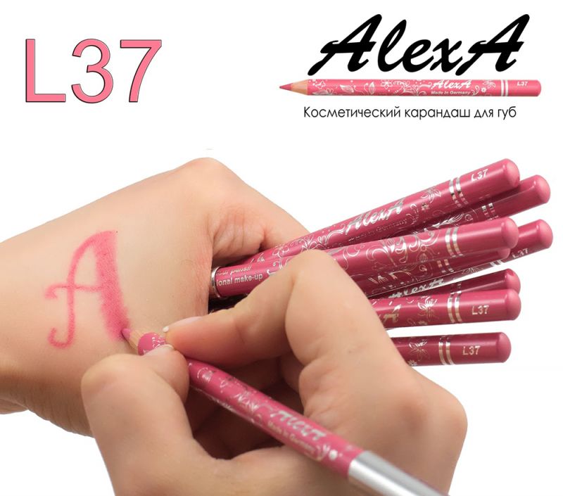 Карандаш для губ AlexA Lip Pencil L37 (яркий розовый, перламутровый)