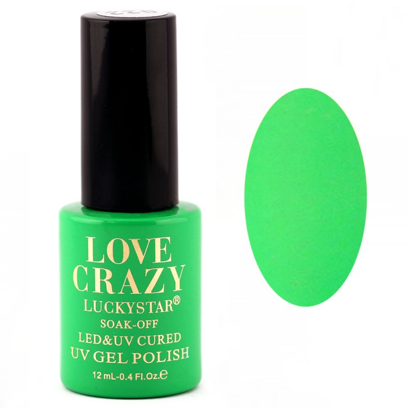 Гель-лак Milano Love Crazy LuckyStar №022 (кислотно-зелений, емаль) 12 мл