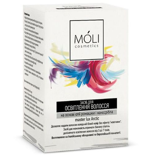 Средство для осветления волос Moli Master Lux Arctic (с маслом ромашки и наносеребром) 500 г
