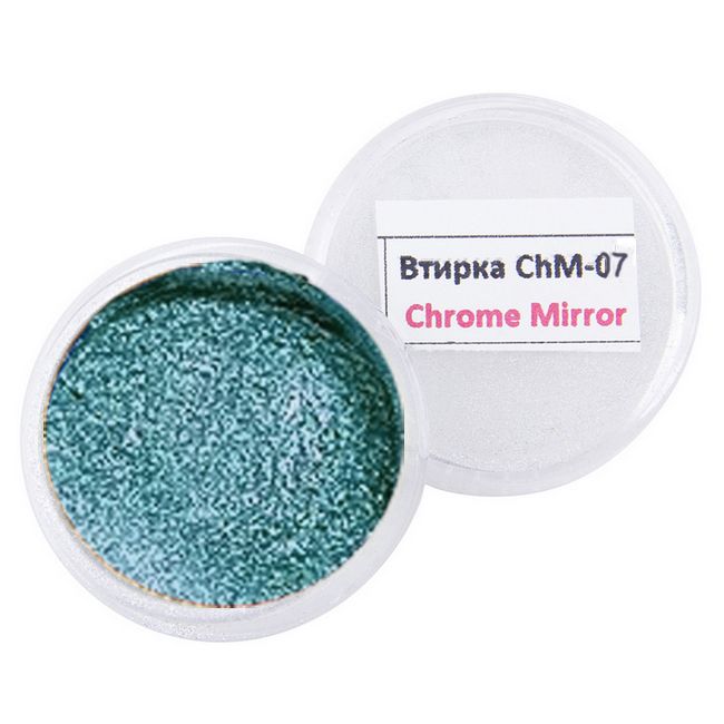 Втірка для нігтів Chrome Mirror ChM-7 (дзеркальний бірюзовий) 1 г