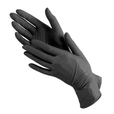 Перчатки виниловые без пудры Medicom SafeTouch Black M (черные) 100 штук
