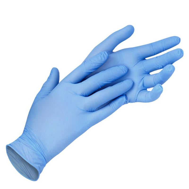 Перчатки нитриловые неопудренные Medicom SafeTouch Vitais Slim Blue S 100 штук