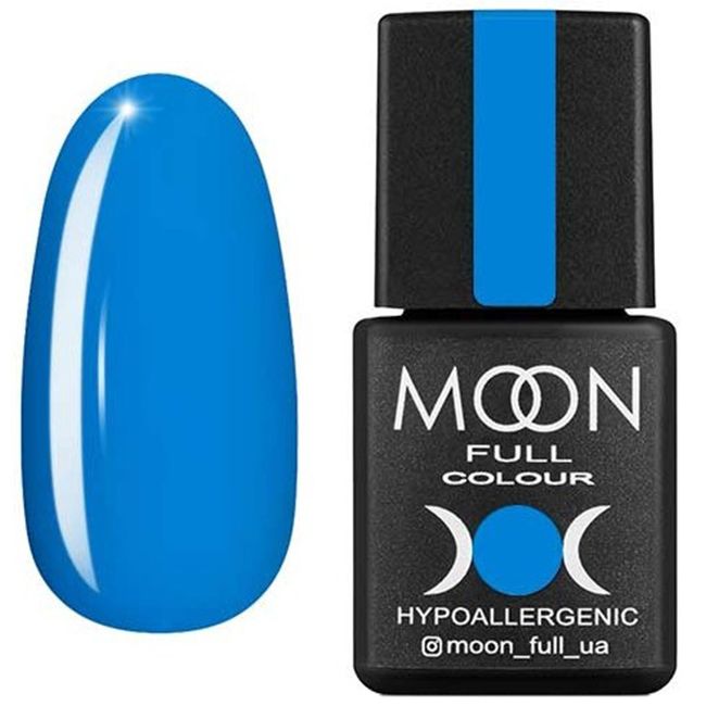 Гель-лак Moon Full Color №183 (яскраво-блакитний, емаль) 8 мл