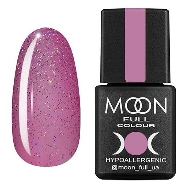 Гель-лак Moon Full №306 (полупрозрачный розовый с разноцветным шиммером) 8 мл