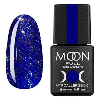 Гель-лак Moon Full Diamond №05 (ярко-синий с серебряным глиттером) 8 мл
