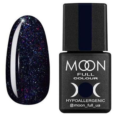 Гель-лак Moon Full Diamond №23 (чернично-синий с разноцветным шиммером) 8 мл