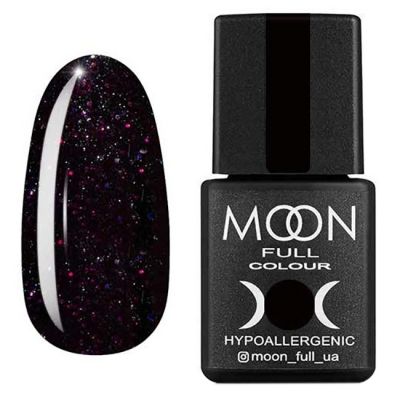 Гель-лак Moon Full Diamond №24 (темний баклажан з різнобарвним шимери) 8 мл