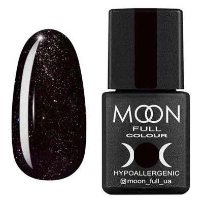 Гель-лак Moon Full Diamond №25 (черный с разноцветным глиттером) 8 мл